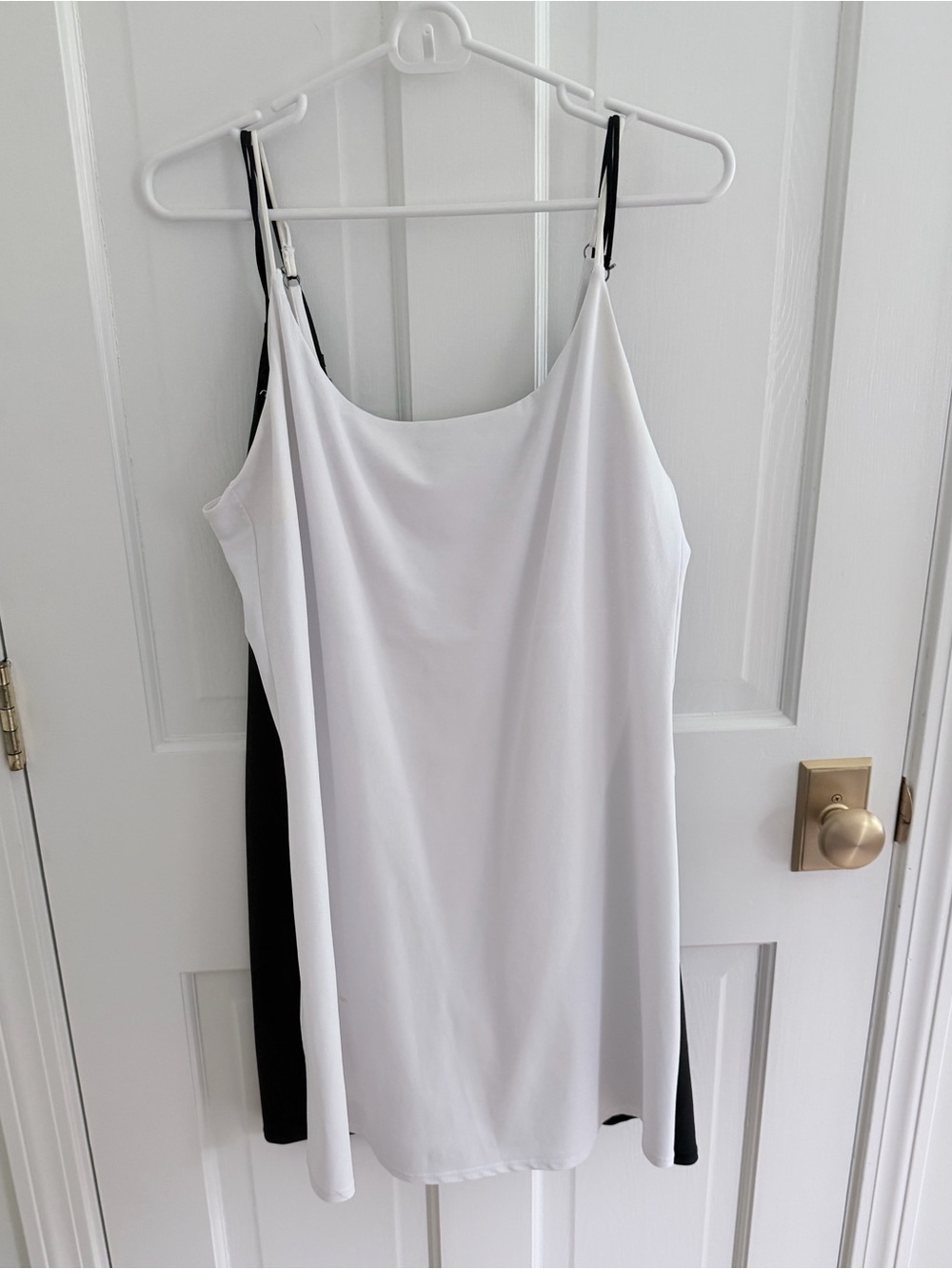 Abercrombie & Fitch White Slip Camisole with Black Panels